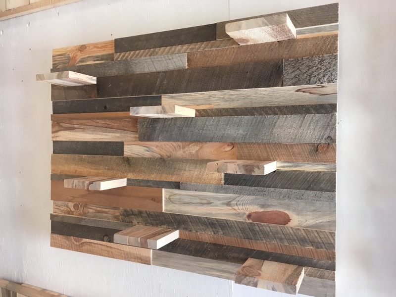 photo of wood shelf wall panel